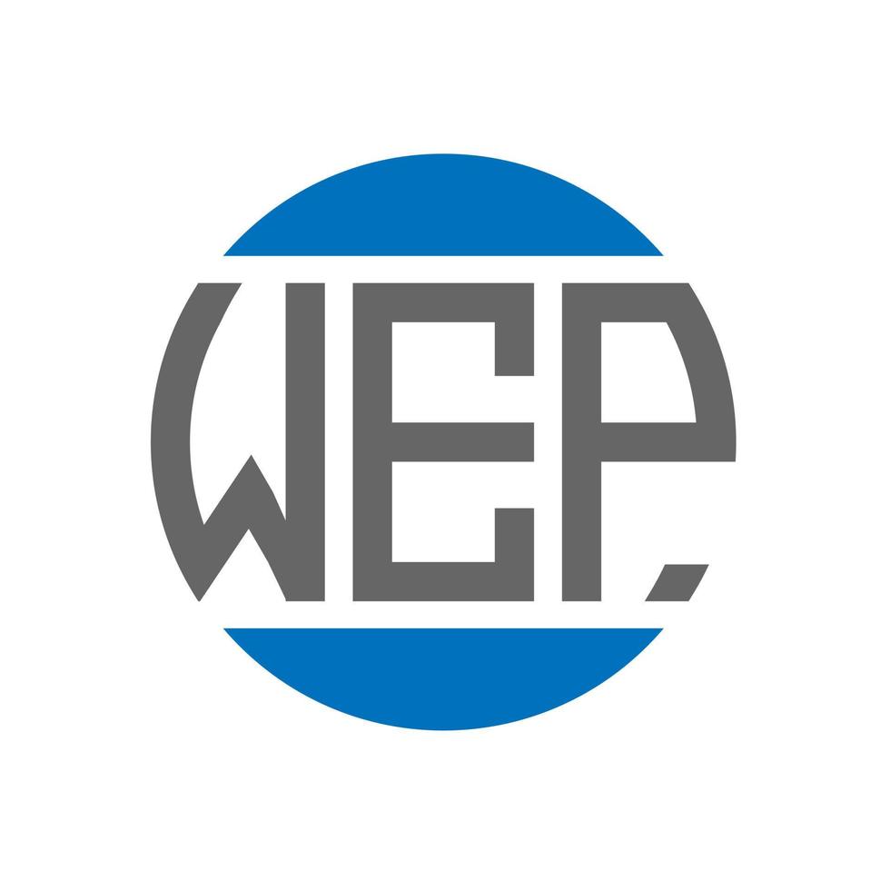 création de logo de lettre wep sur fond blanc. concept de logo de cercle d'initiales créatives wep. conception de lettre wep. vecteur