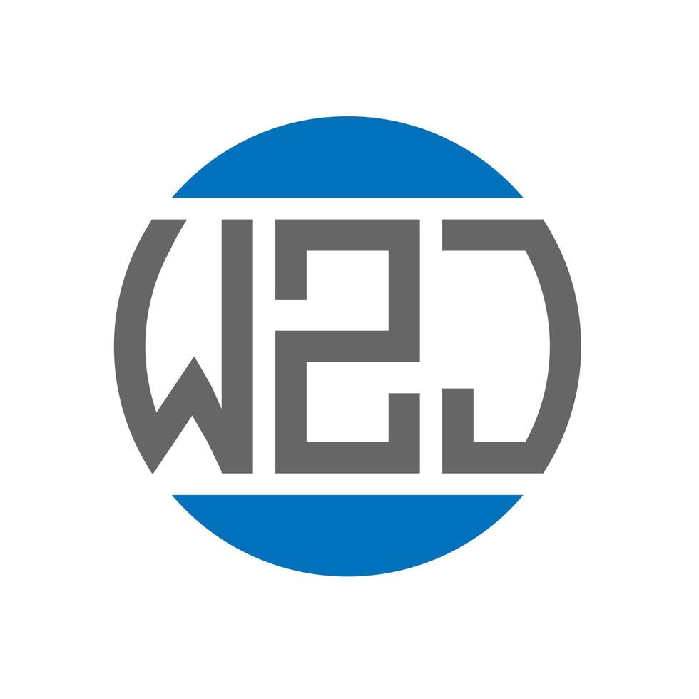 création de logo de lettre wzj sur fond blanc. concept de logo de cercle d'initiales créatives wzj. conception de lettre wzj. vecteur