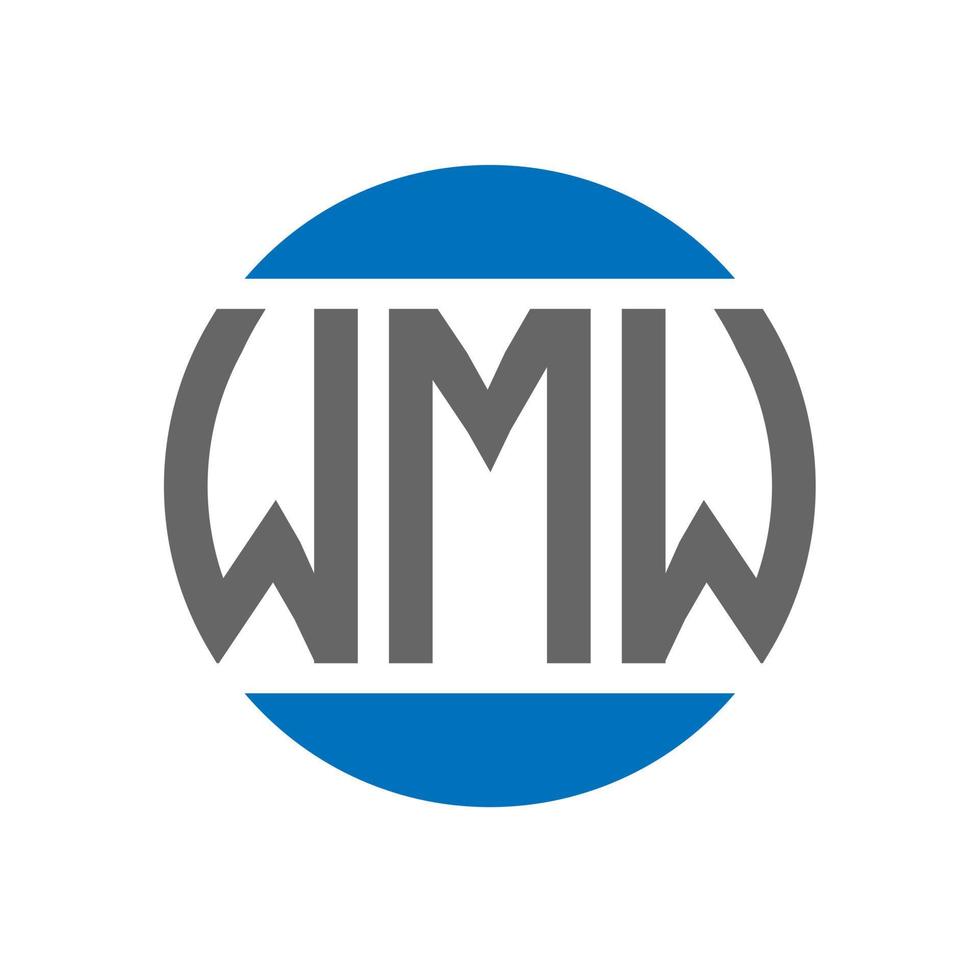 création de logo de lettre wmw sur fond blanc. concept de logo de cercle d'initiales créatives wmw. conception de lettre wmw. vecteur