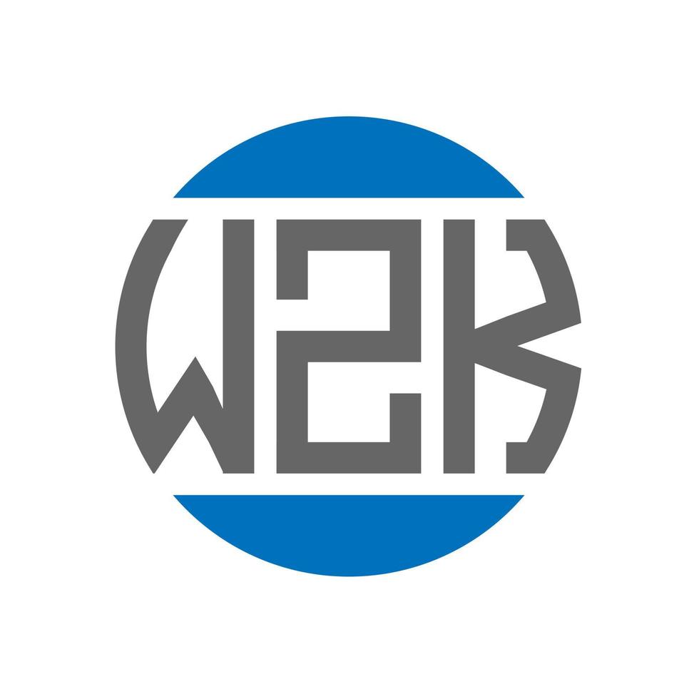 création de logo de lettre wzk sur fond blanc. concept de logo de cercle d'initiales créatives wzk. conception de lettre wzk. vecteur