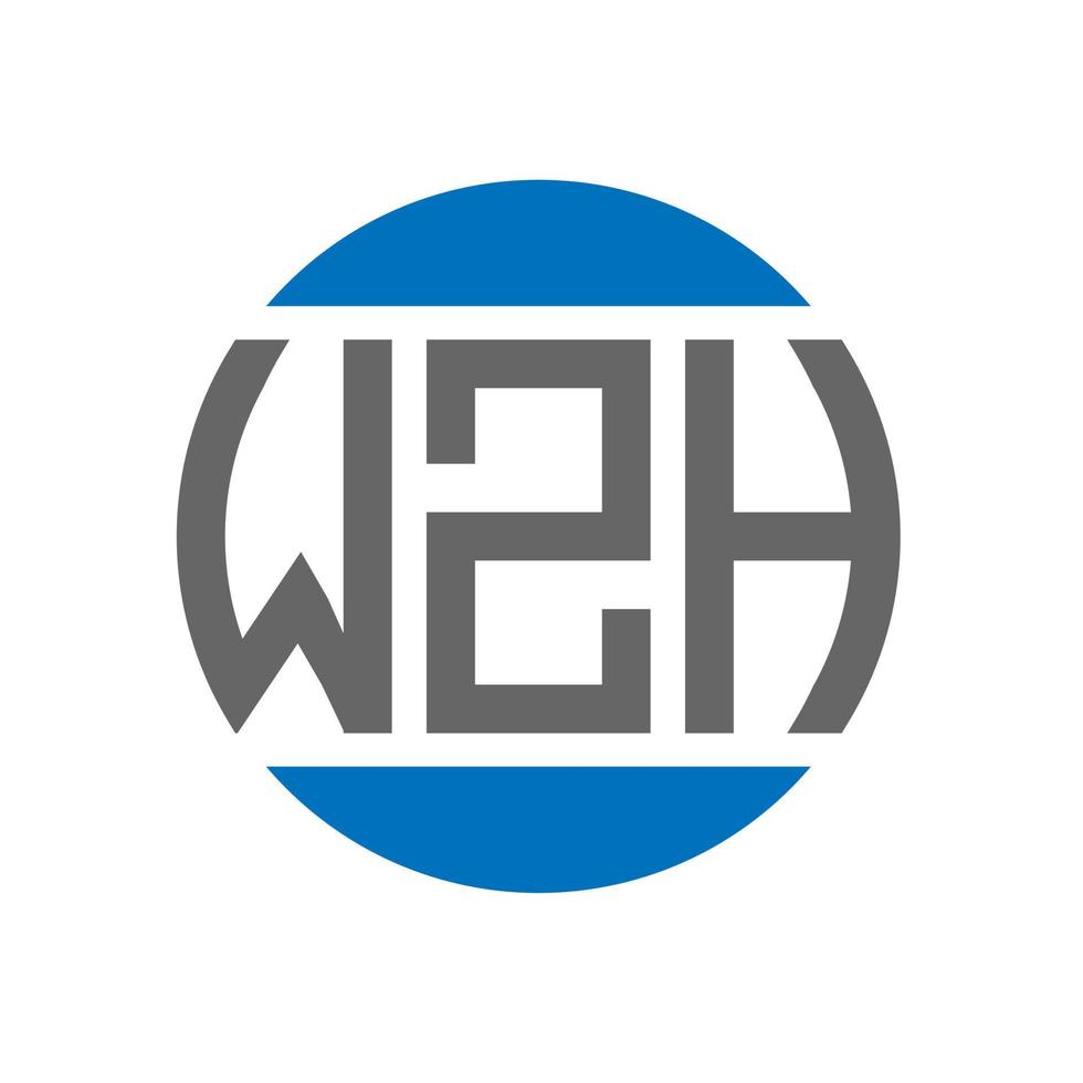 création de logo de lettre wzh sur fond blanc. concept de logo de cercle d'initiales créatives wzh. conception de lettre wzh. vecteur