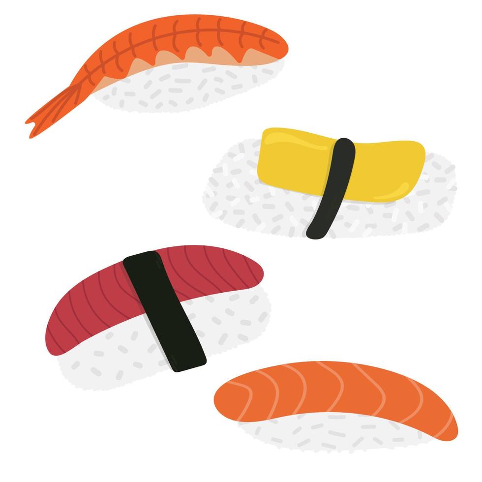 ensemble de sushis japonais. illustration vectorielle vecteur