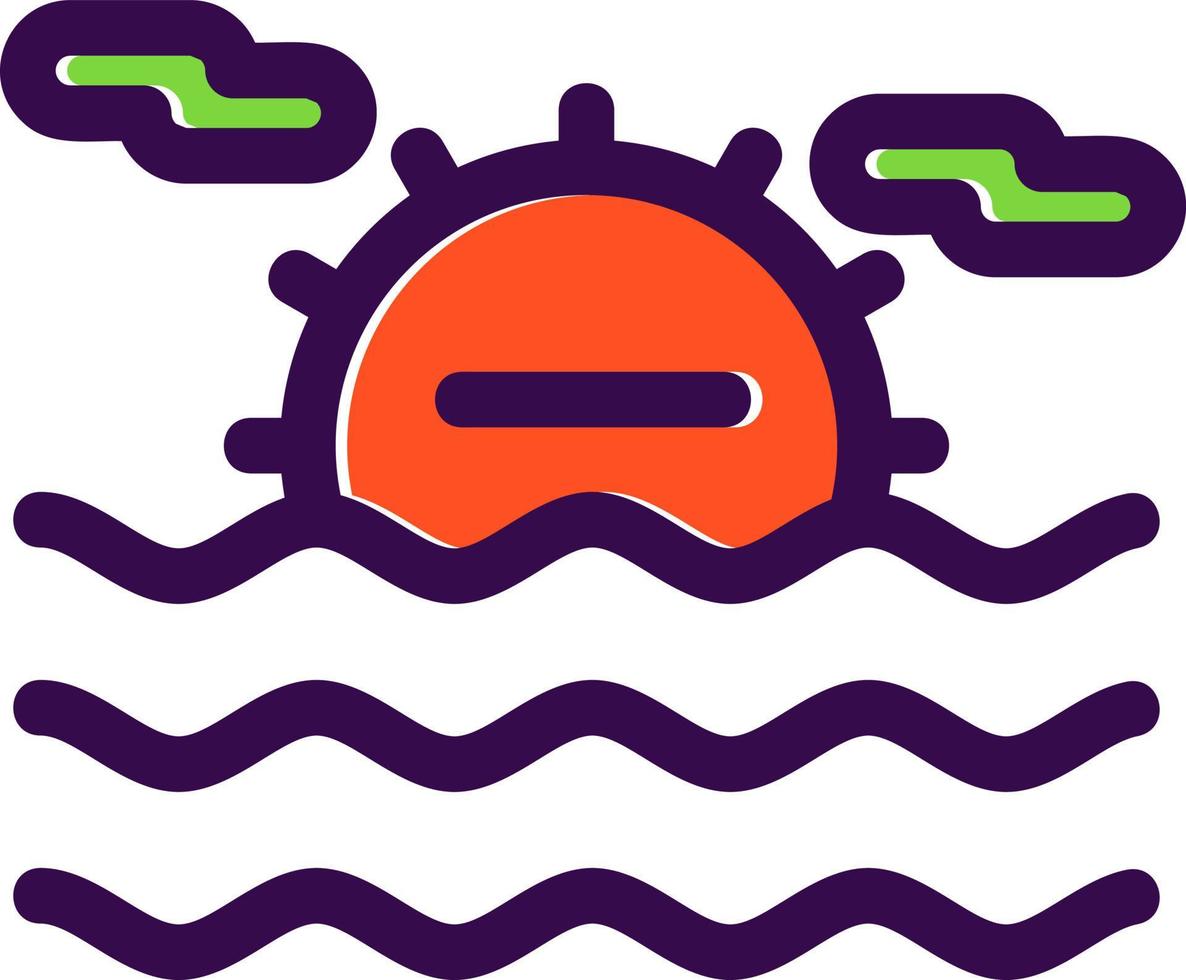 icône de glyphe de paysage de mer vecteur