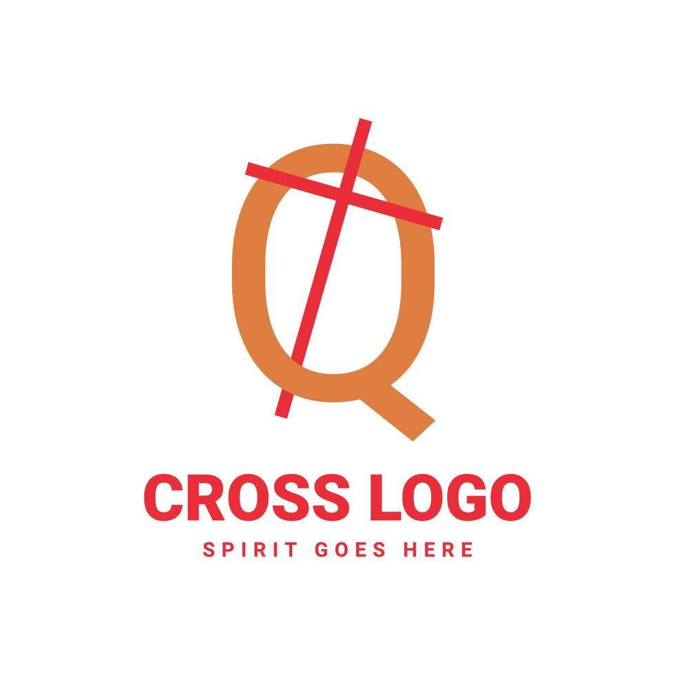 lettre q création de logo vectoriel croix initiale