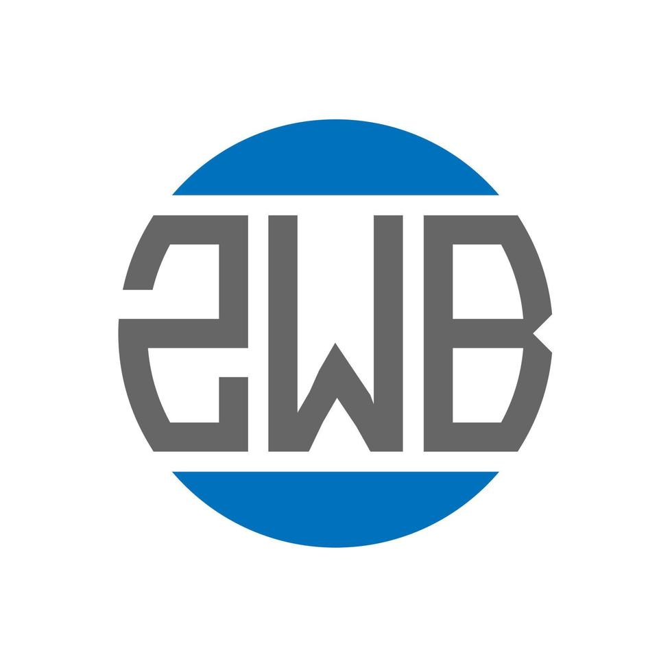 création de logo de lettre zwb sur fond blanc. concept de logo de cercle d'initiales créatives zwb. conception de lettre zwb. vecteur