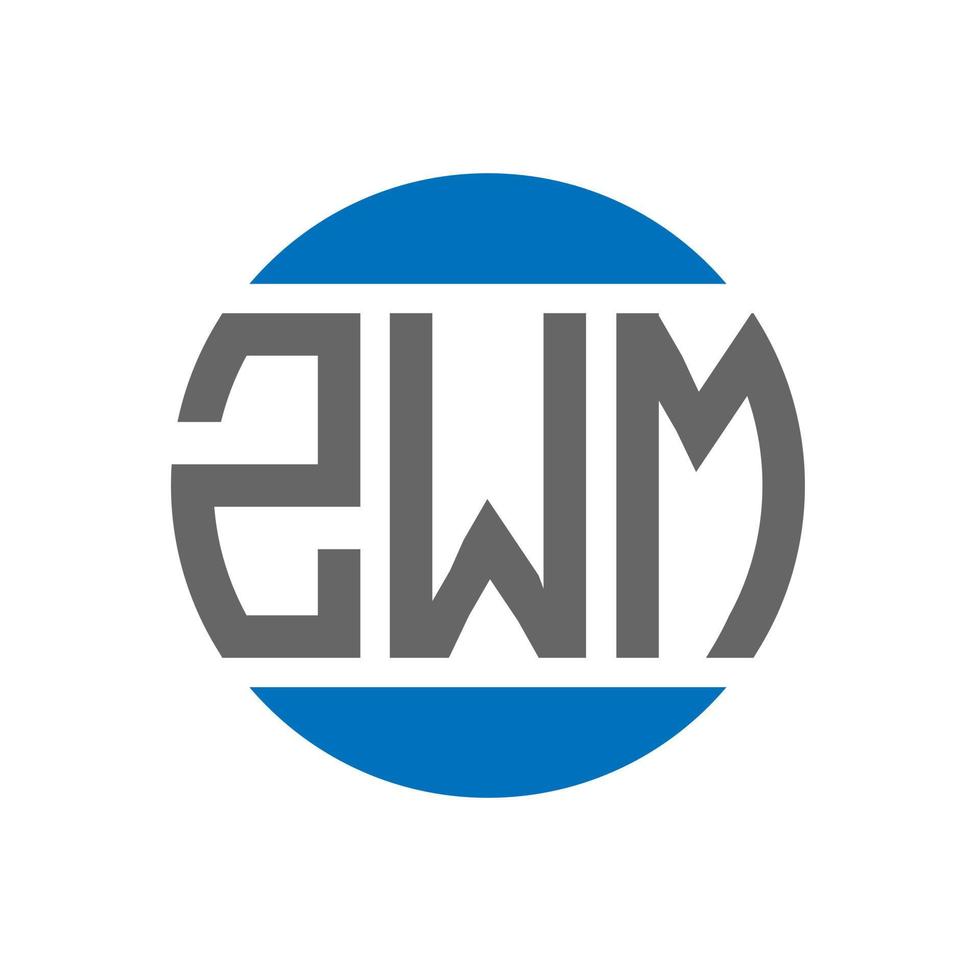 création de logo de lettre zwm sur fond blanc. concept de logo de cercle d'initiales créatives zwm. conception de lettre zwm. vecteur