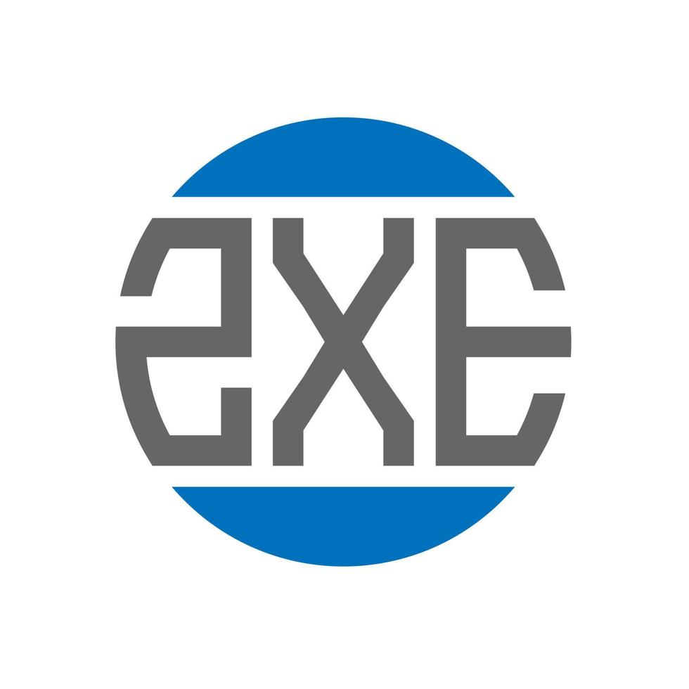 création de logo de lettre zxe sur fond blanc. concept de logo de cercle d'initiales créatives zxe. conception de lettre zxe. vecteur