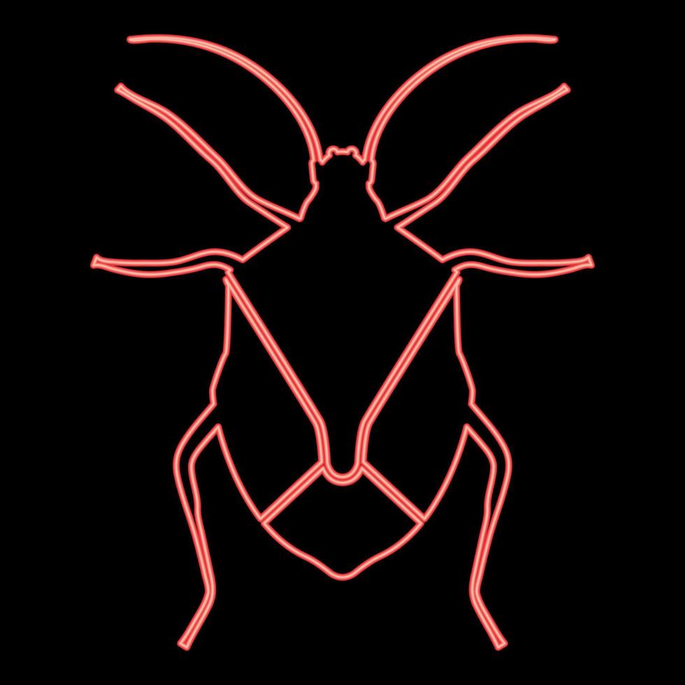 punaise néon punaise chinch vrai bogues hémiptères insecte ravageur couleur rouge image vectorielle illustration style plat vecteur