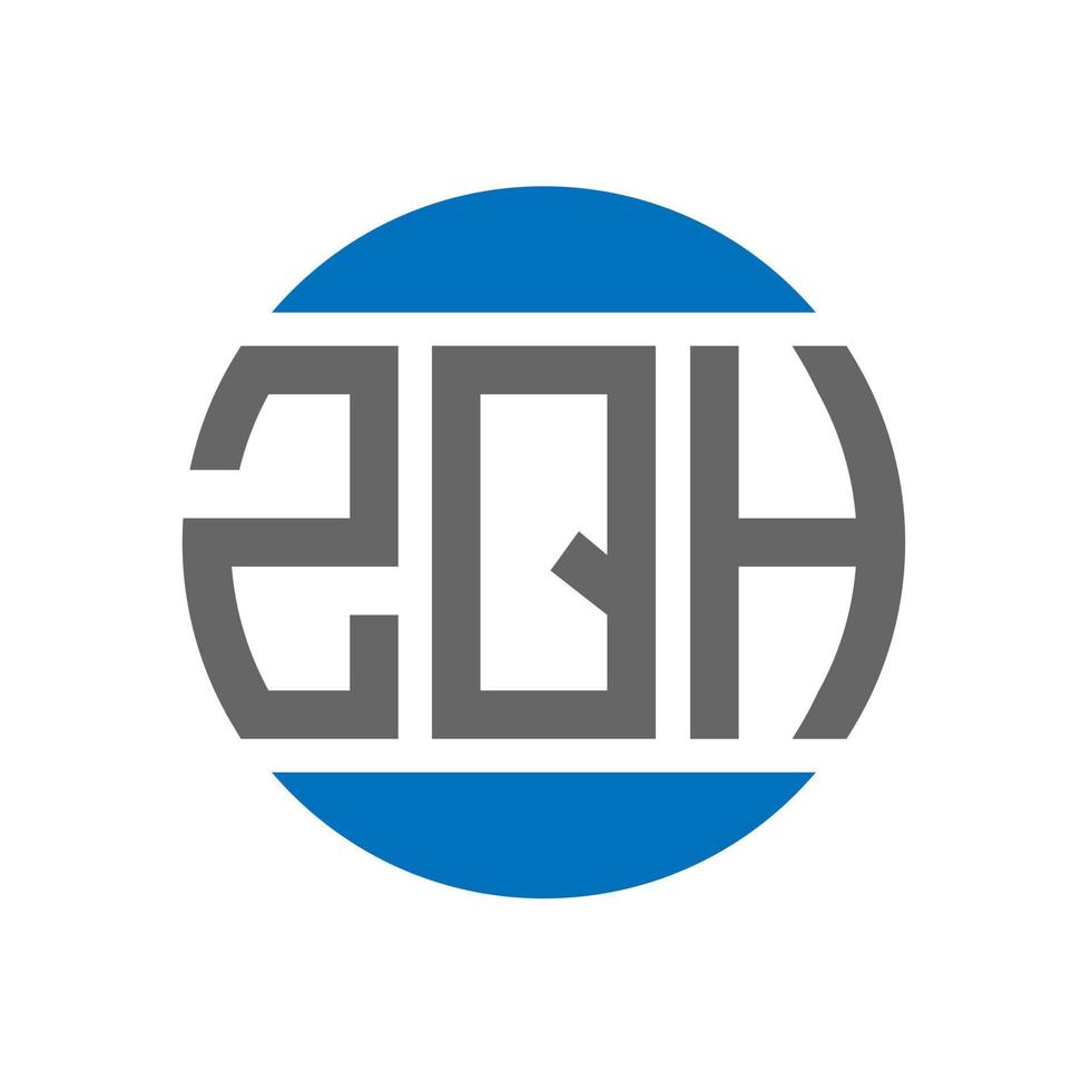 création de logo de lettre zqh sur fond blanc. concept de logo de cercle d'initiales créatives zqh. conception de lettre zqh. vecteur