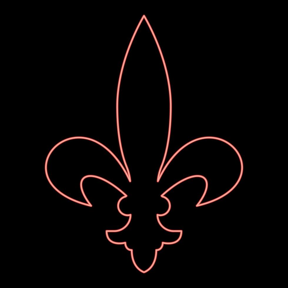 néon symbole héraldique héraldique liliya symbole fleur de lis royal héraldique française style rouge couleur illustration vectorielle image style plat vecteur