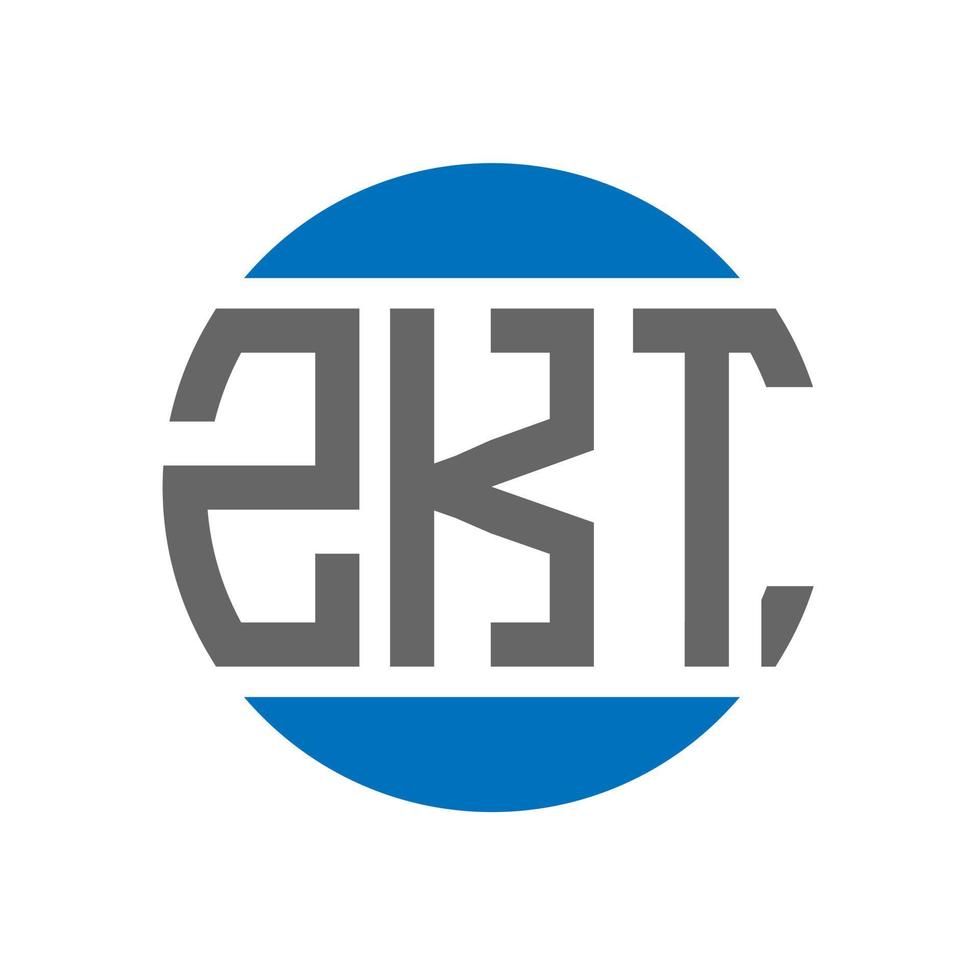 création de logo de lettre zkt sur fond blanc. concept de logo de cercle d'initiales créatives zkt. conception de lettre zkt. vecteur