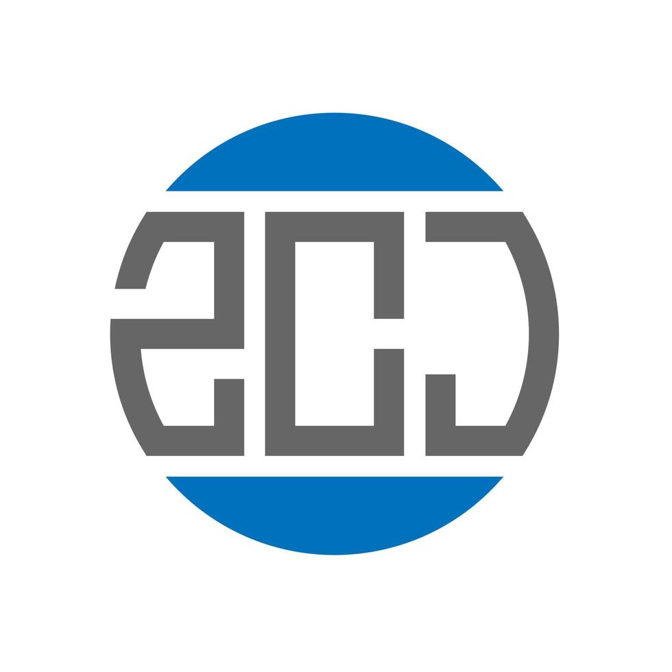 création de logo de lettre zcj sur fond blanc. concept de logo de cercle d'initiales créatives zcj. conception de lettre zcj. vecteur