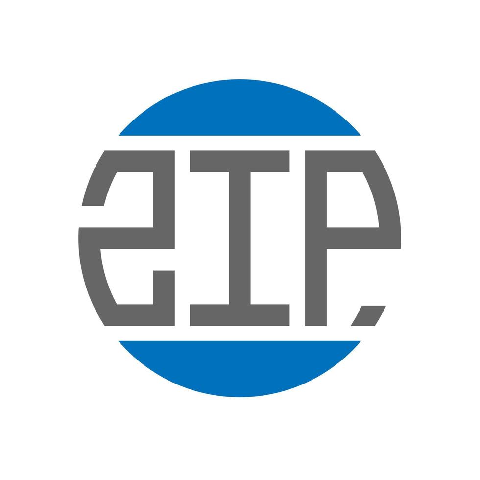 création de logo de lettre zip sur fond blanc. concept de logo de cercle d'initiales créatives zip. conception de lettre zip. vecteur