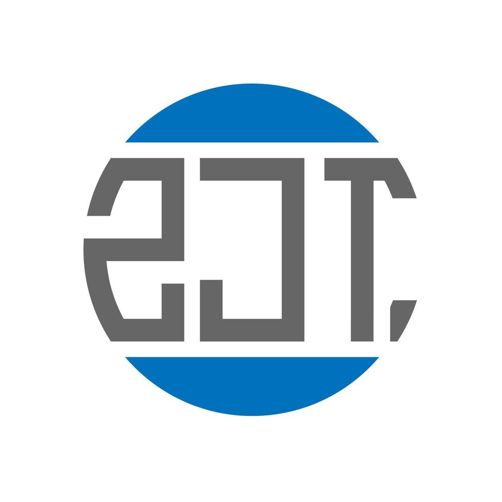 création de logo de lettre zjt sur fond blanc. concept de logo de cercle d'initiales créatives zjt. conception de lettre zjt. vecteur