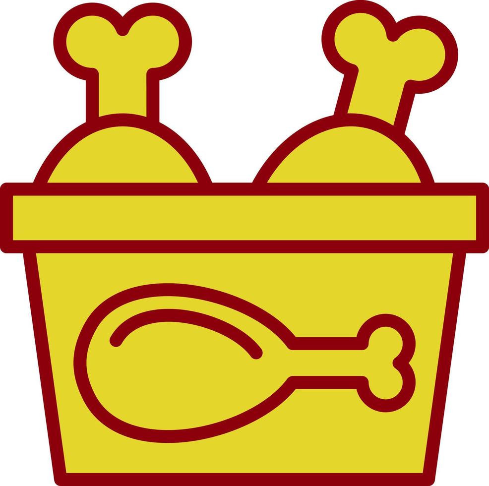 conception d'icône de vecteur de seau de poulet