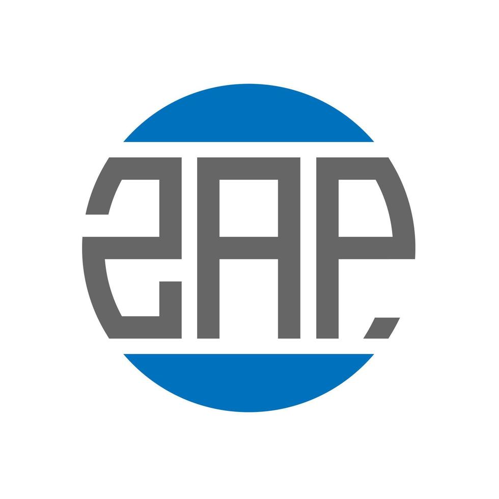 création de logo de lettre zap sur fond blanc. concept de logo de cercle d'initiales créatives de zap. conception de lettre zap. vecteur