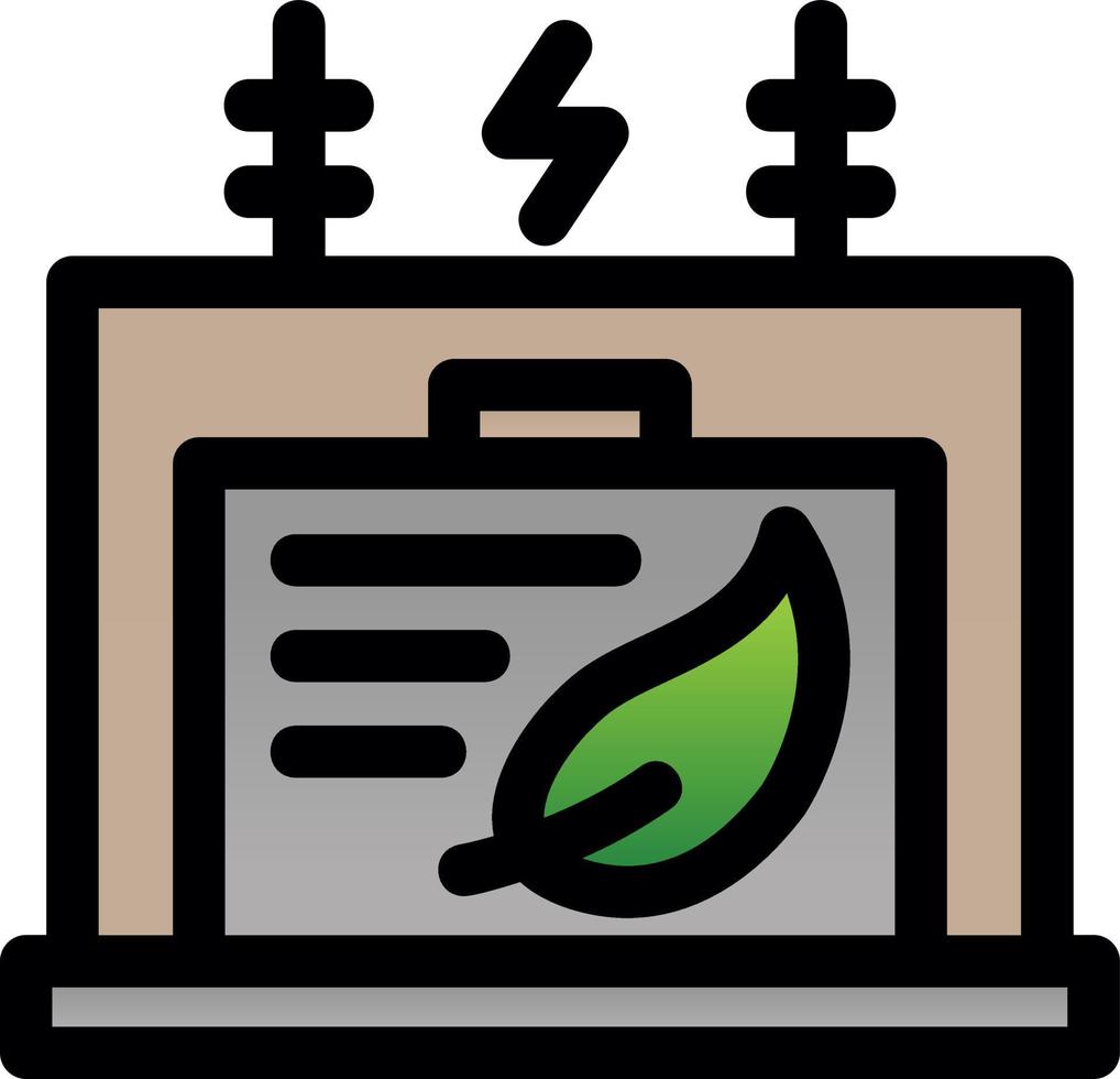 icône plate éco transformateur vecteur