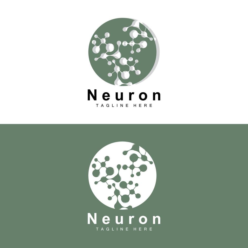 conception de logo de neurone vecteur illustration de cellule nerveuse adn moléculaire marque de santé