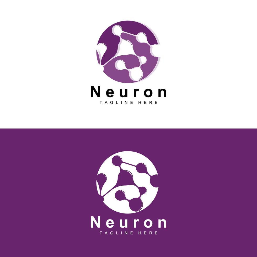 conception de logo de neurone vecteur illustration de cellule nerveuse adn moléculaire marque de santé