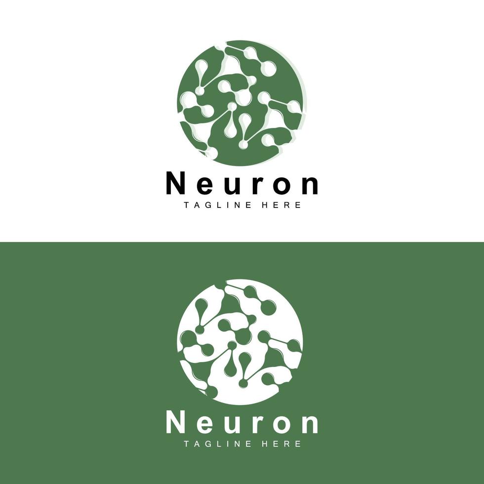 conception de logo de neurone vecteur illustration de cellule nerveuse adn moléculaire marque de santé