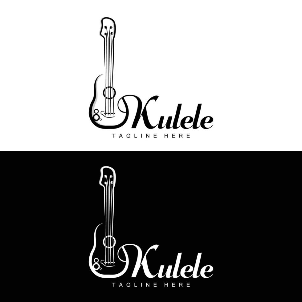 création de logo de musique ukulélé minimaliste, vecteur de guitare ukulélé. création de logo d'ukulélé