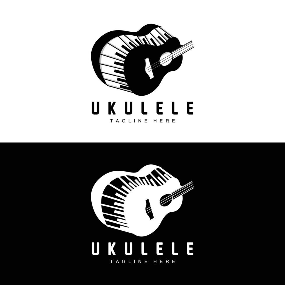 création de logo de musique ukulélé minimaliste, vecteur de guitare ukulélé. création de logo d'ukulélé