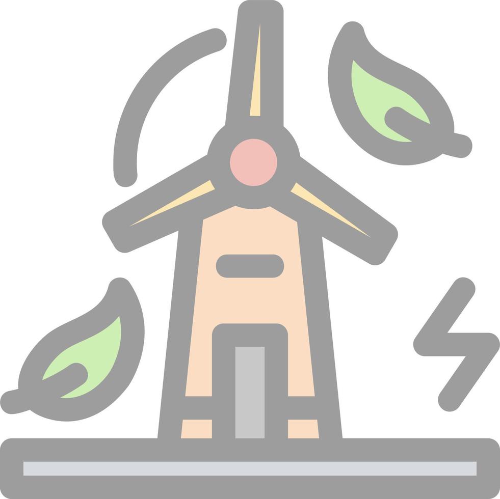 icône plate de moulin à vent vecteur