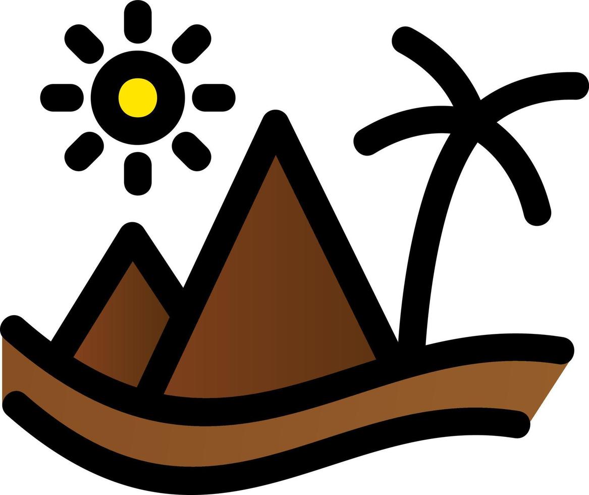 icône de glyphe de paysage de jour du désert vecteur