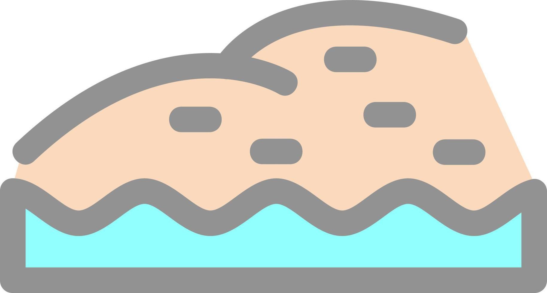 icône de glyphe de paysage de rivage vecteur