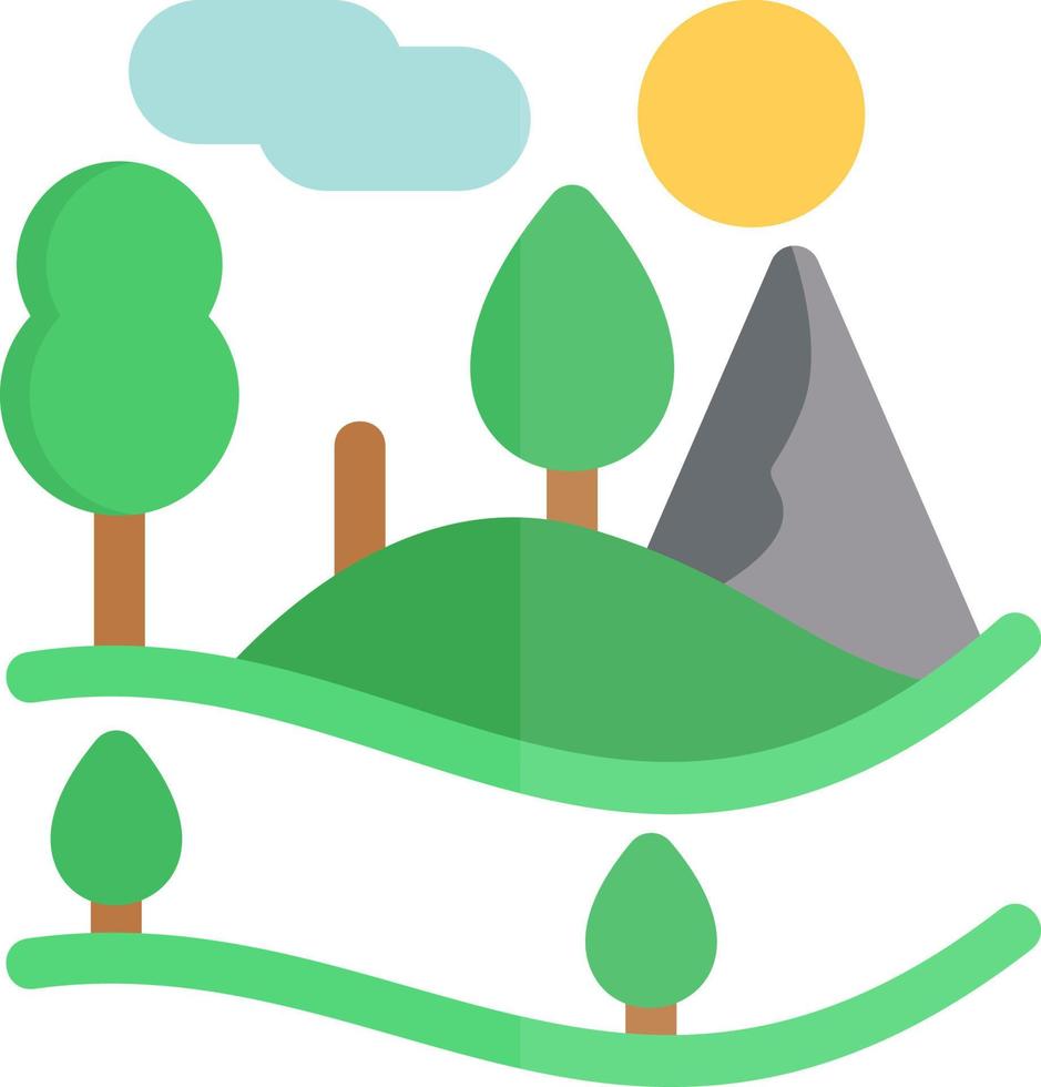 icône de glyphe de paysage forestier vecteur