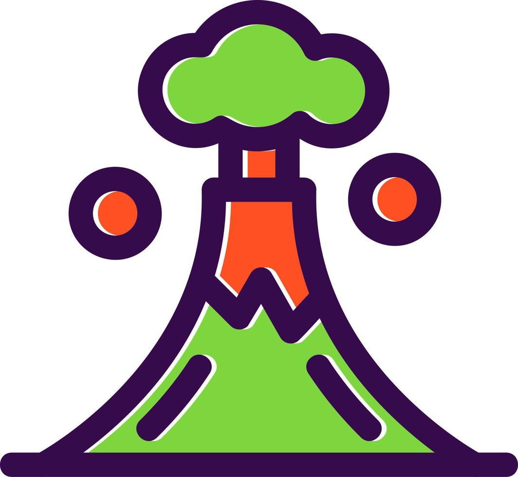 icône de glyphe de paysage de volcan vecteur