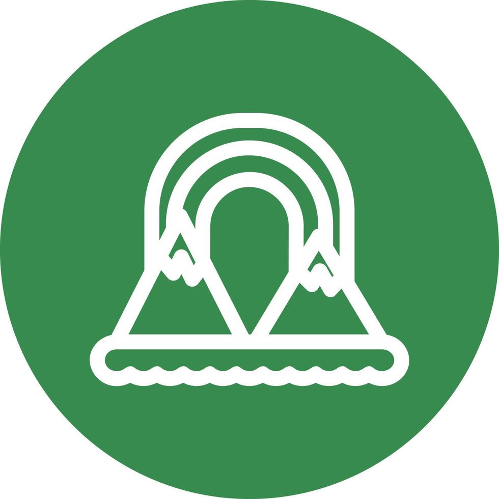 icône de glyphe de paysage arc-en-ciel vecteur