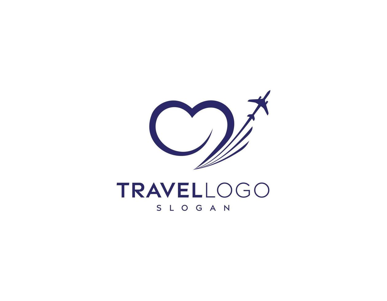 conception de logo de voyage d'amour-symbole d'amour pour voler-logo d'amour de voyage, logo vectoriel modifiable, modèle de conception de logo vectoriel de voyage d'amour