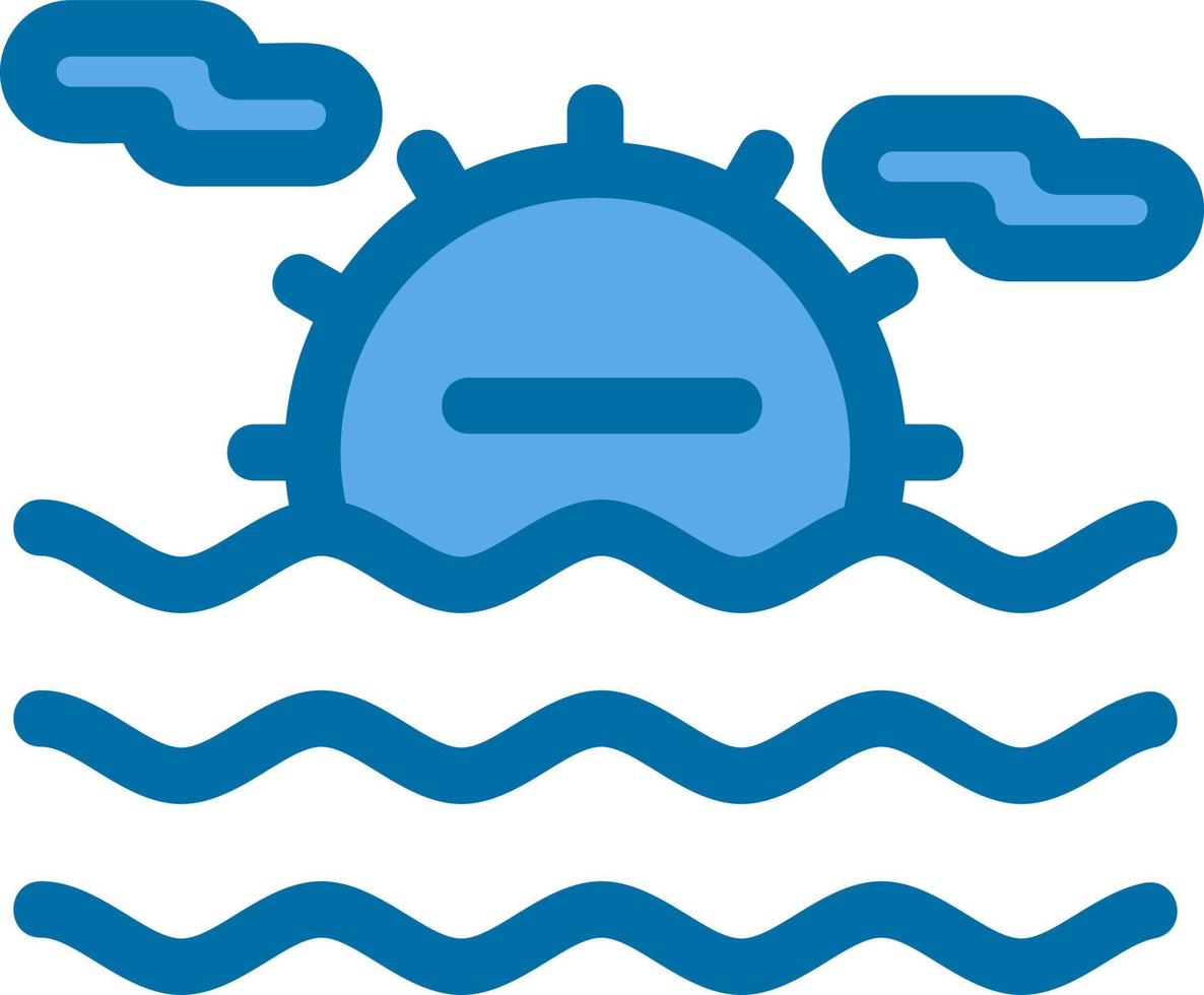 icône de glyphe de paysage de mer vecteur