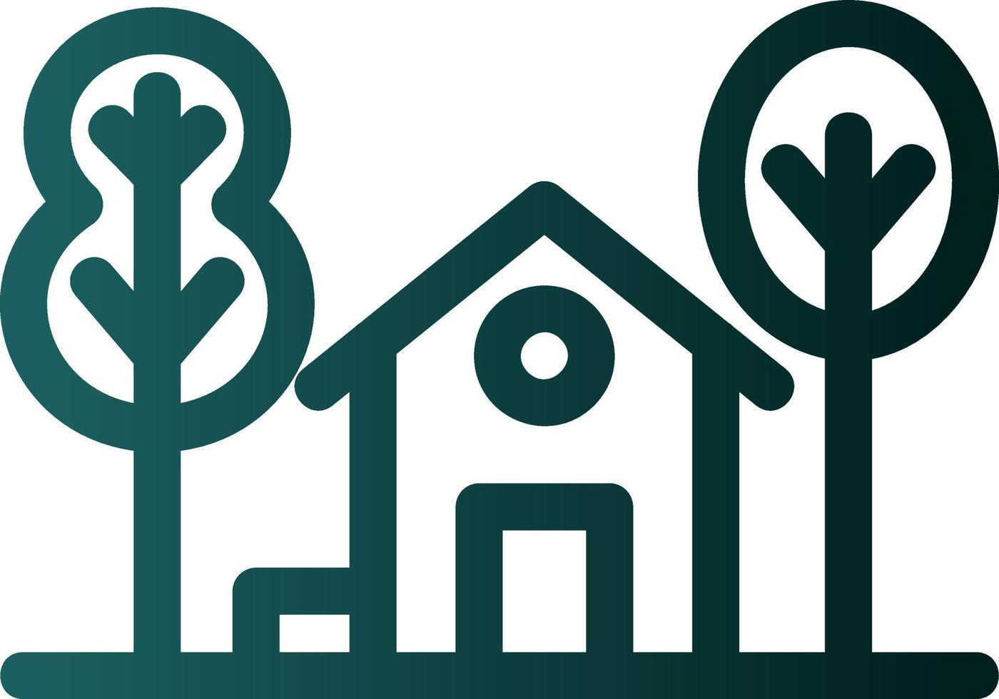 icône de glyphe de paysage de maison vecteur