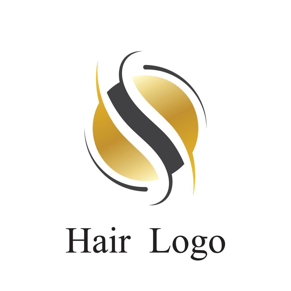 modèle de logo de vague de cheveux vecteur