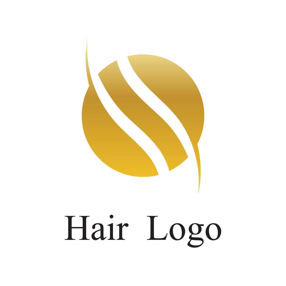 modèle de logo de vague de cheveux vecteur