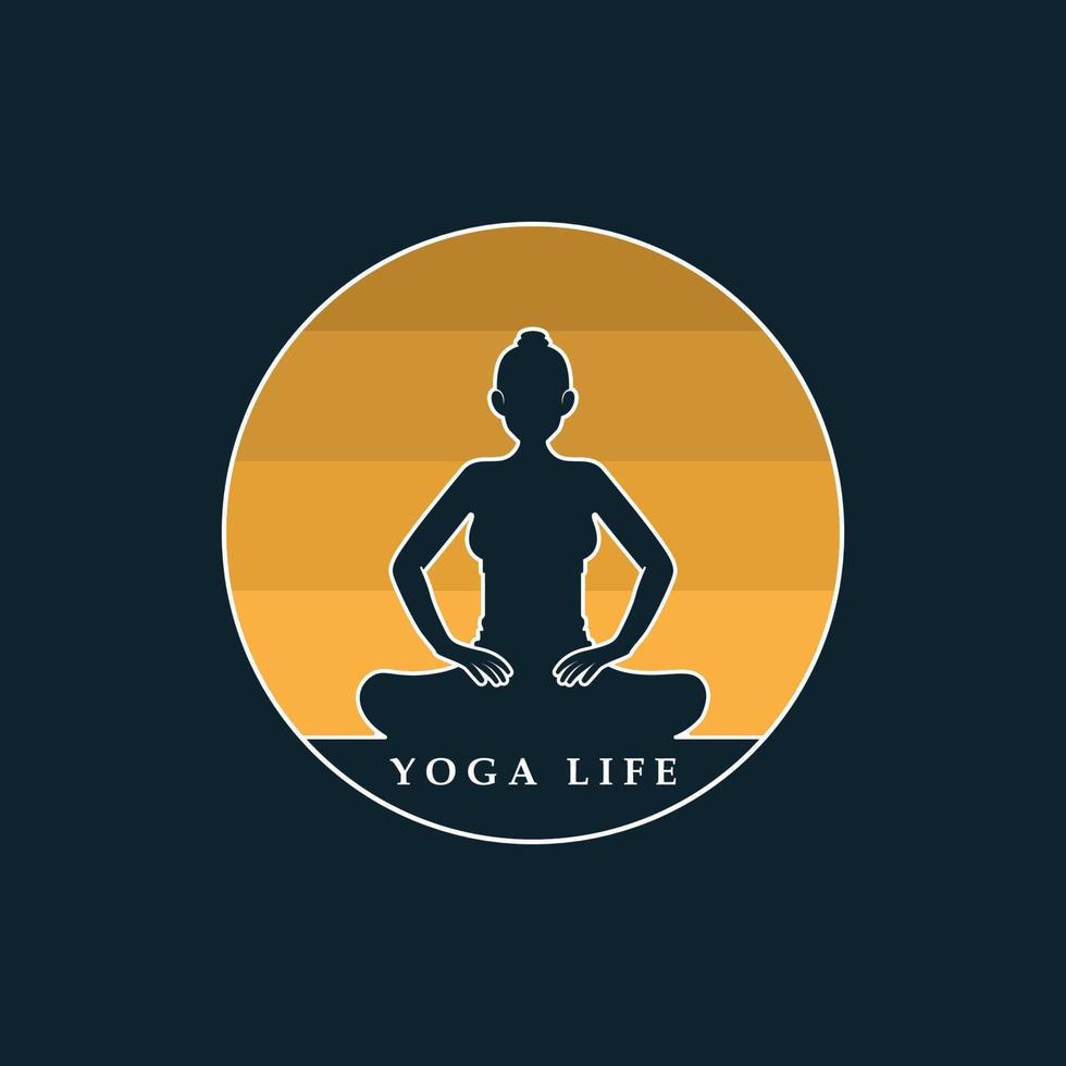 logo et vecteur de yoga avec modèle de slogan