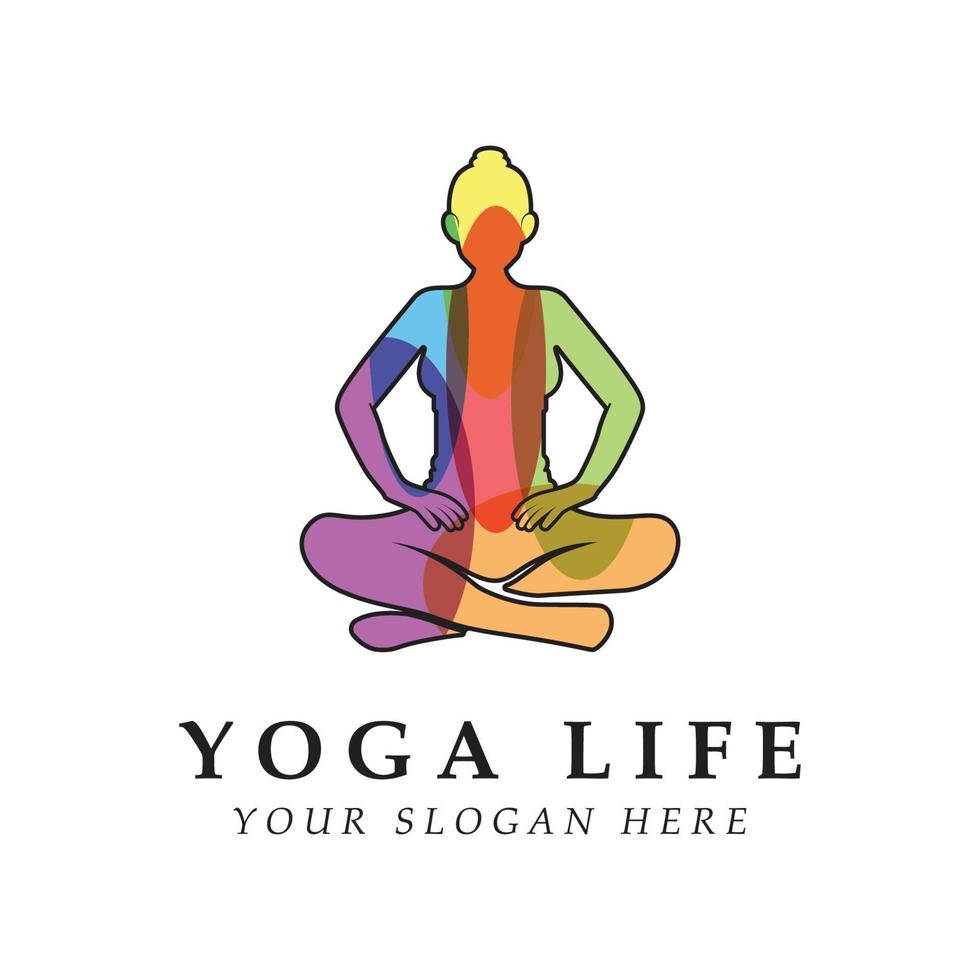 logo et vecteur de yoga avec modèle de slogan