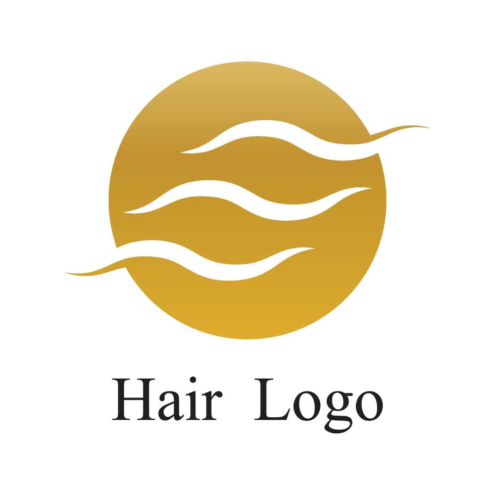 modèle de logo de vague de cheveux vecteur