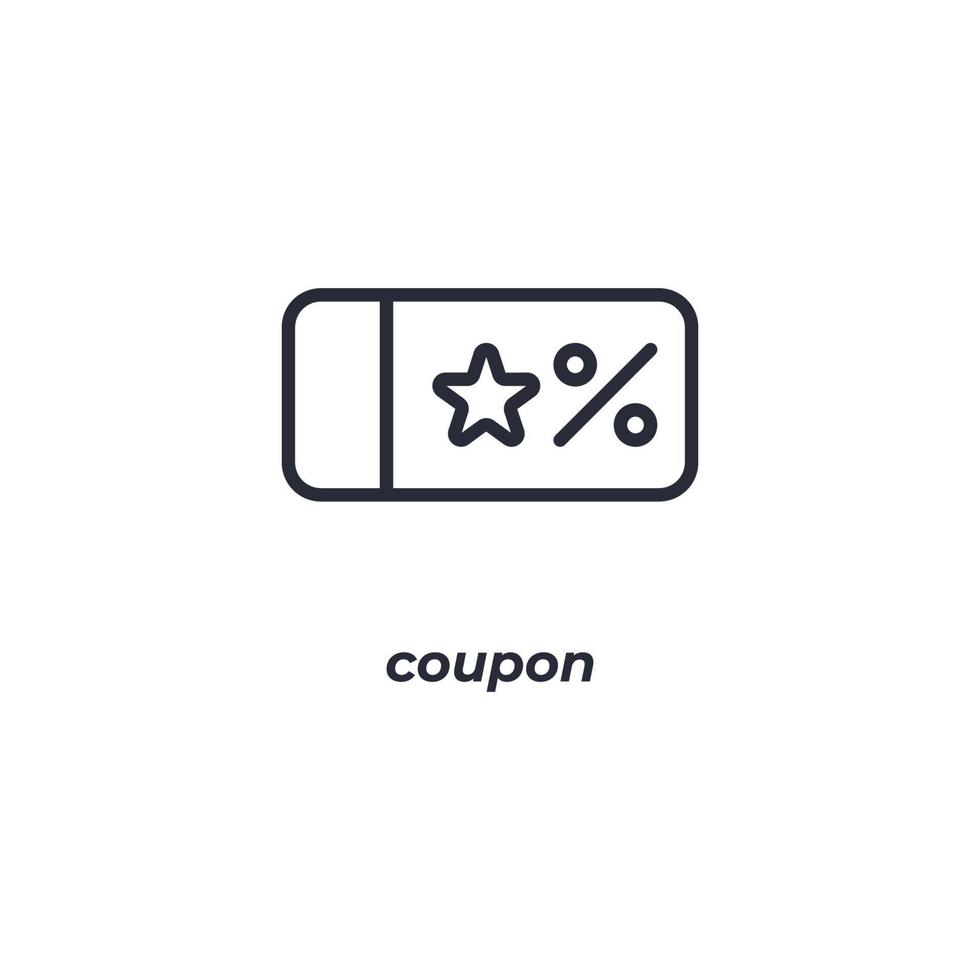 le symbole de coupon de signe de vecteur est isolé sur un fond blanc. couleur de l'icône modifiable.