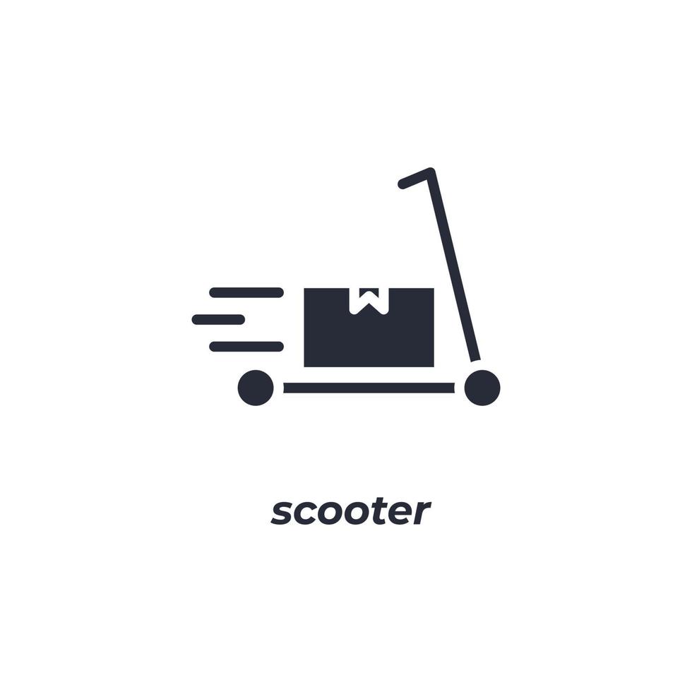 Le symbole de scooter de signe de vecteur est isolé sur un fond blanc. couleur de l'icône modifiable.