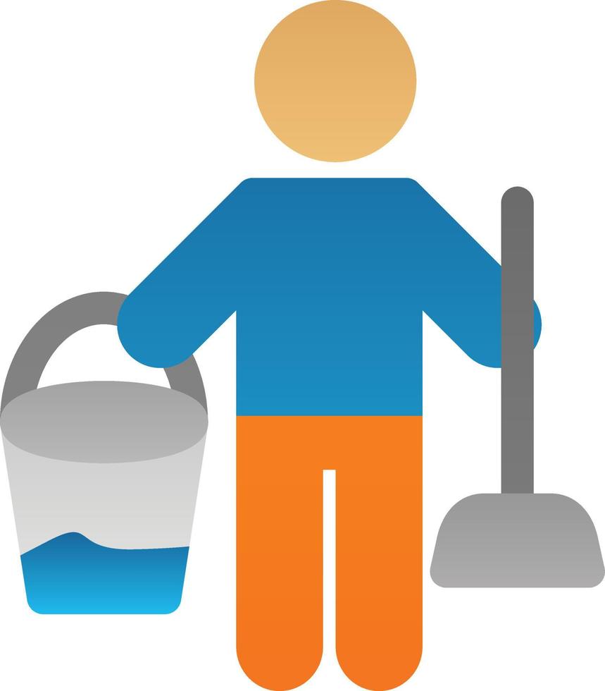 conception d'icône de vecteur d'homme de nettoyage