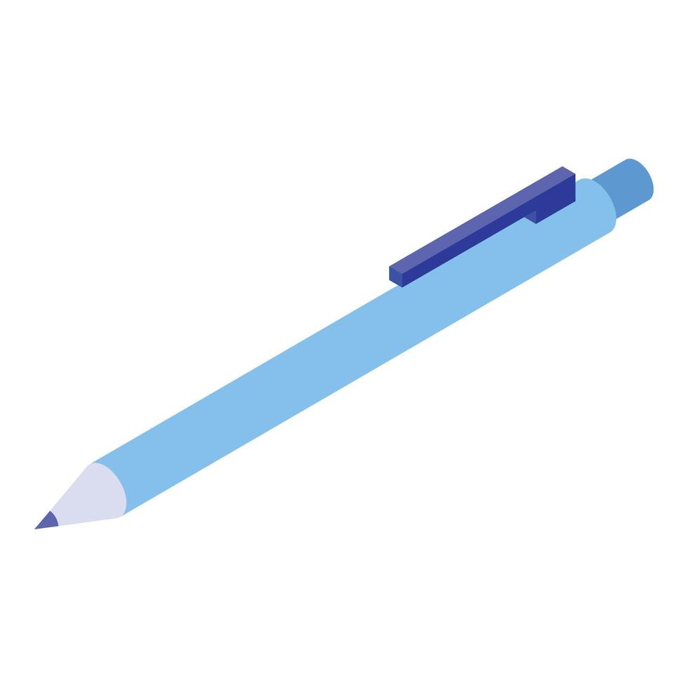 icône stylo bleu, style isométrique vecteur