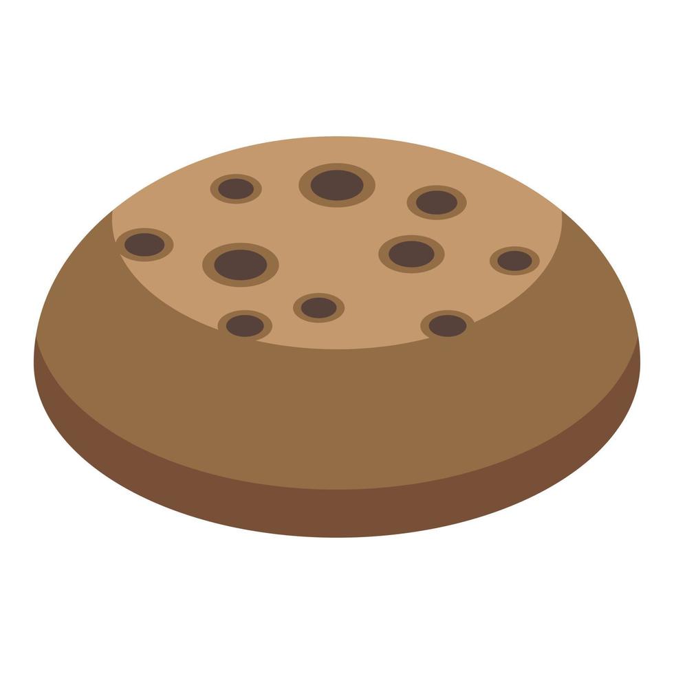 icône biscuit au cacao, style isométrique vecteur