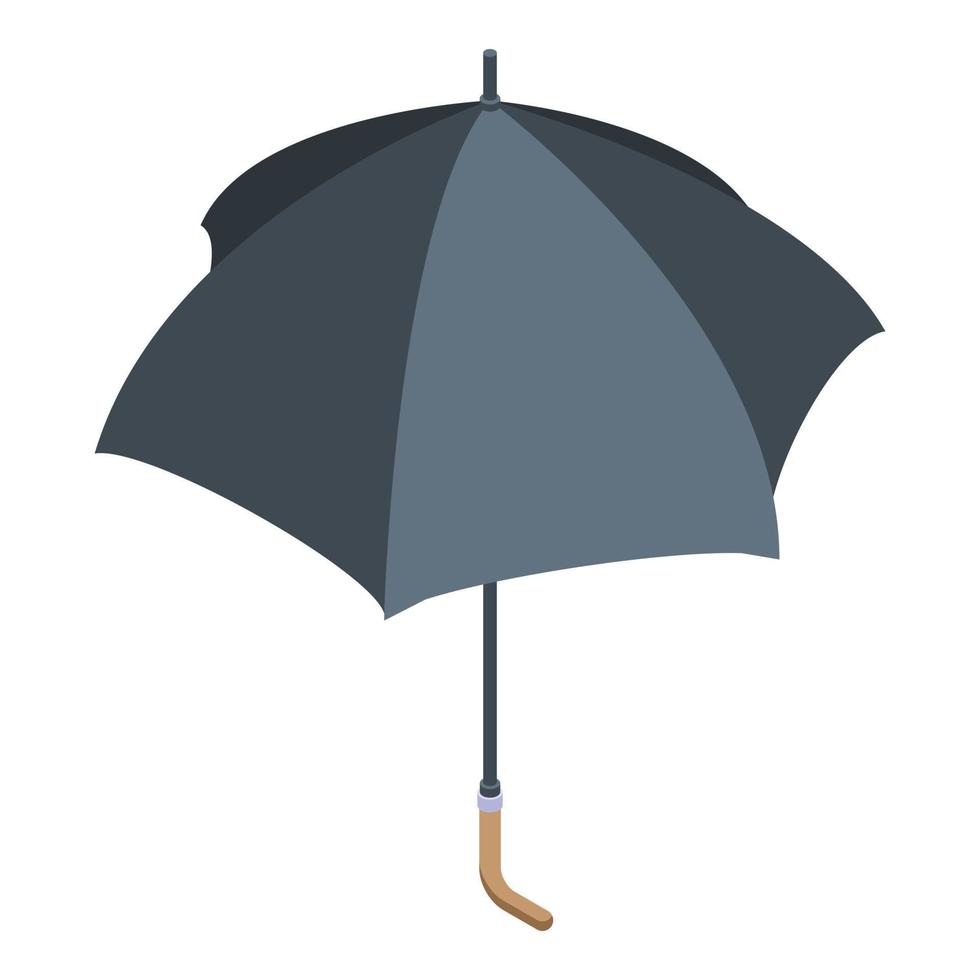 icône de parapluie classique noir, style isométrique vecteur