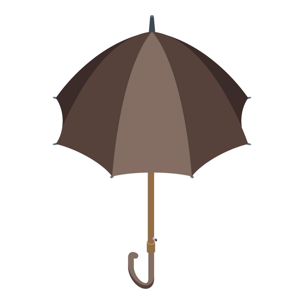 icône de parapluie marron, style isométrique vecteur