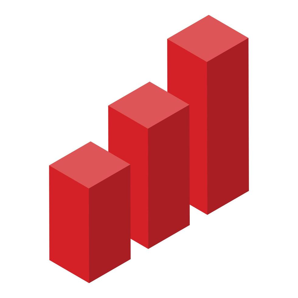 icône de graphique graphique gestionnaire rouge, style isométrique vecteur