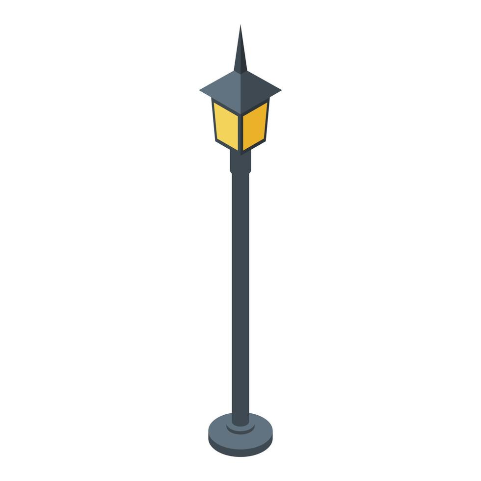 icône de pilier de lumière de jardin, style isométrique vecteur
