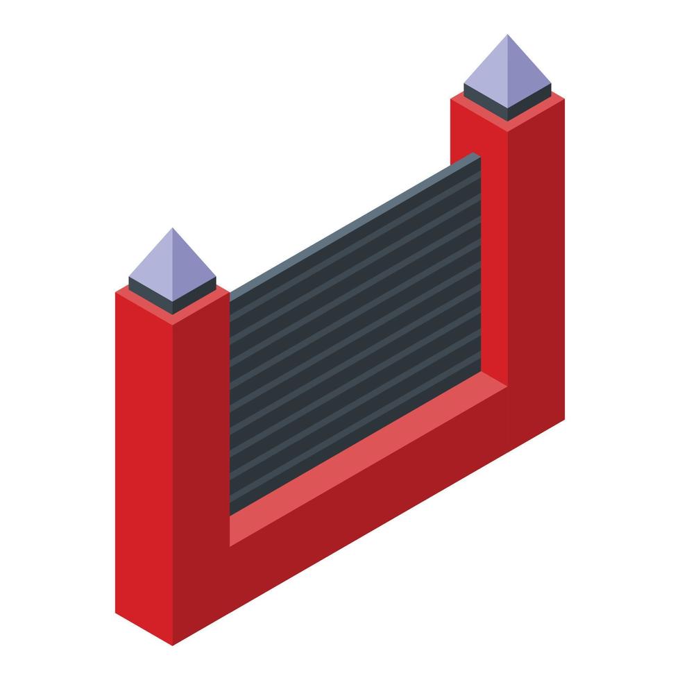 icône de clôture en pierre, style isométrique vecteur